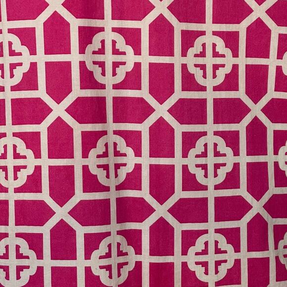 Peter Millar Medium Split V Neck Tunic Top Geometric Pink Preppy Zip Side - Picture 7 of 8